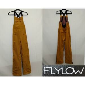 Flylow Ski Bibs Women's S Mustard Yellow Insulated #Z5254